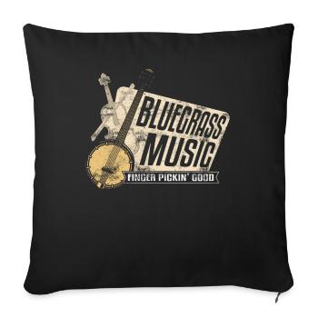 Bluegrass Banjo Gitarren Musik - Sofakissenbezug 45 x 45 cm - Schwarz - Vorne