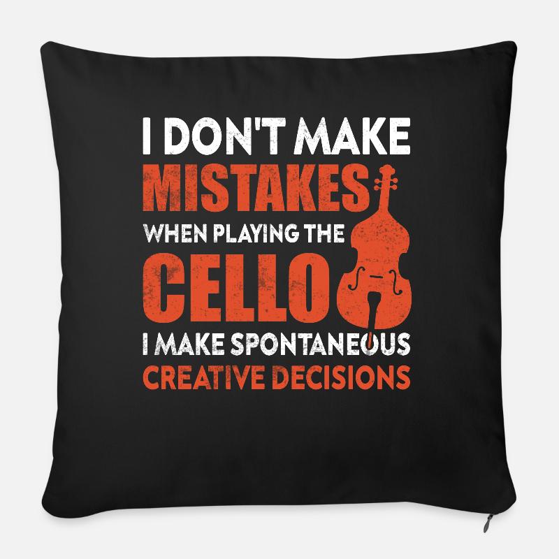 Violoncelle violoncelle - Housse de coussin décorative 45 x 45 cm - noir
