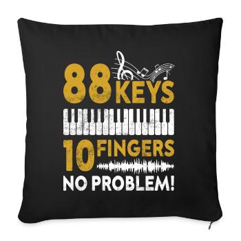 Piano Piano Pianiste - Housse de coussin décorative 45 x 45 cm - noir - Devant