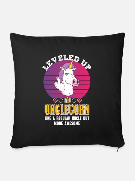 Leveled up to Onkel Geschenk für Onkel - Sofakissenbezug 45 x 45 cm - Schwarz