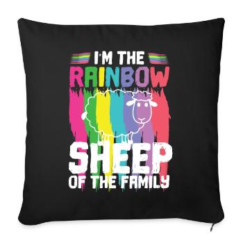 LGBTQ LGBT Arc-en-ciel Gay Gay Pride Lesbienne - Housse de coussin décorative 45 x 45 cm - noir - Devant