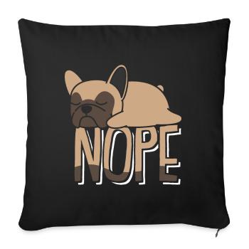 Nope Not Today Lazy Mood Sleepy Dog - Housse de coussin décorative 45 x 45 cm - noir - Devant