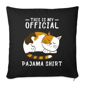 T-shirts de chat pyjama - Housse de coussin décorative 45 x 45 cm - noir - Devant