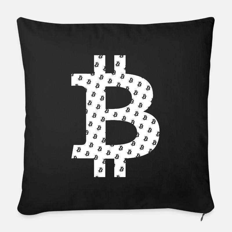 Bitcoin Logo Symbol Muster Pattern - Sofakissenbezug 45 x 45 cm - Schwarz