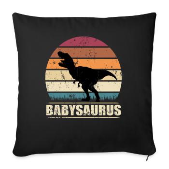 BabySaurus Dinosaur Baby Dino Birth Gift - Sofa pillowcase 17,3'' x 17,3'' (45 x 45 cm) - black - Front