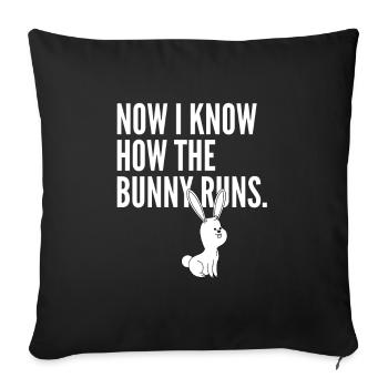 Now I know how the Hase runs - Proverbes denglises - Housse de coussin décorative 45 x 45 cm - noir - Devant