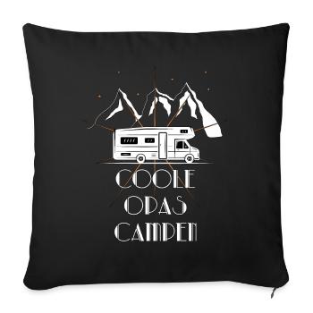 Camping Tour Caravane Camper Cool grand-père Camper - Housse de coussin décorative 45 x 45 cm - noir - Devant