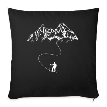Hiking Hike Nature Mountain Tour Hiking Boot - Sofa pillowcase 17,3'' x 17,3'' (45 x 45 cm) - black - Front