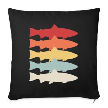 Steelhead Rainbow Trout Fish Freshwater Fishing - Sofa pillowcase 17,3'' x 17,3'' (45 x 45 cm) - black - Front