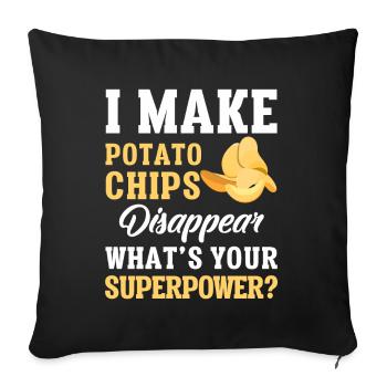 Potato Chips Chips Food Snack Candy Food - Sofa pillowcase 17,3'' x 17,3'' (45 x 45 cm) - black - Front