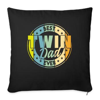 Dad father of twins twin dad - Sofa pillowcase 17,3'' x 17,3'' (45 x 45 cm) - black - Front