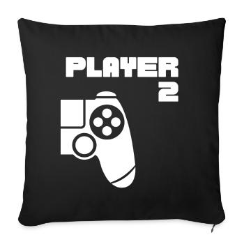 Player 1 Player 2 Gamer Partnerlook - Housse de coussin décorative 45 x 45 cm - noir - Devant