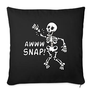 Awww Snap squelette Os cassés - Housse de coussin décorative 45 x 45 cm - noir - Devant