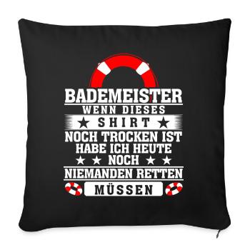 Bademeister Rettungsschwimmer - Sofakissenbezug 45 x 45 cm - Schwarz - Vorne