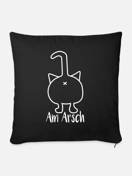 Am arsch - Sofakissenbezug 45 x 45 cm - Schwarz
