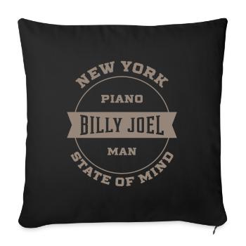 Billy Joel - État d’ de New York - Housse de coussin décorative 45 x 45 cm - noir - Devant