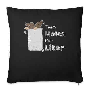Laboro tique de mot pun chimiste chimique broyeur litre - Housse de coussin décorative 45 x 45 cm - noir - Devant