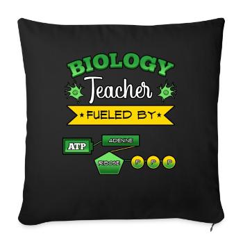 Biology Teacher Fueled By ATP Adenine - Sofa pillowcase 17,3'' x 17,3'' (45 x 45 cm) - black - Front