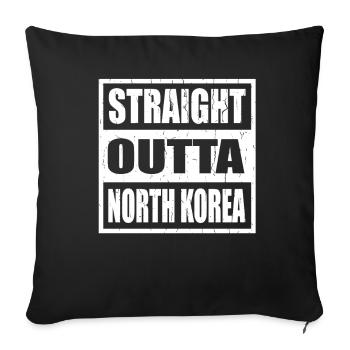North Korea North Korea - Sofa pillowcase 17,3'' x 17,3'' (45 x 45 cm) - black - Front