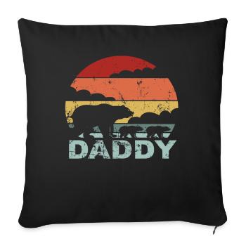 Daddy Bear Kindsvater Zwillinge Vatertag Geschenk - Sofakissenbezug 45 x 45 cm - Schwarz - Vorne
