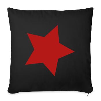 Red - Star | Men and women - Sofa pillowcase 17,3'' x 17,3'' (45 x 45 cm) - black - Front