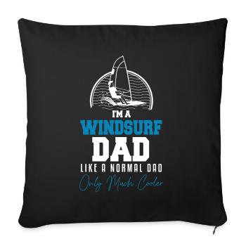Planche à voile Windsurfer Surf surf sur surf - Housse de coussin décorative 45 x 45 cm - noir - Devant