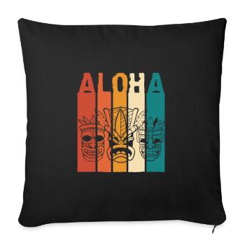 Cool Aloha Hibiscus Flowers Hawaii Maui Big Island - Sofa pillowcase 17,3'' x 17,3'' (45 x 45 cm) - black - Front