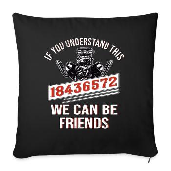 V8 Motor Auto Fan Auto Mécanicien distressed - Housse de coussin décorative 45 x 45 cm - noir - Devant