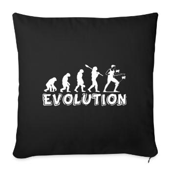 Diabolo Jojo appareil de jeu sport scolaire - Housse de coussin décorative 45 x 45 cm - noir - Devant