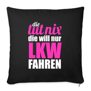 LKW-Fahrer - Sofakissenbezug 45 x 45 cm - Schwarz - Vorne