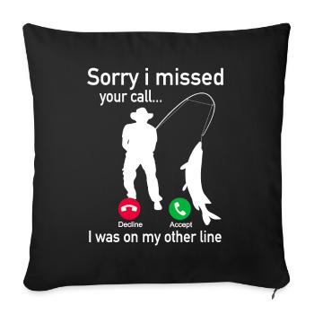 Fishing Fishing Angler - Hobby Angler Gift - Sofa pillowcase 17,3'' x 17,3'' (45 x 45 cm) - black - Front