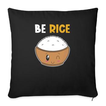 Kawaii Rice Funny Pun Rice - Sofa pillowcase 17,3'' x 17,3'' (45 x 45 cm) - black - Front