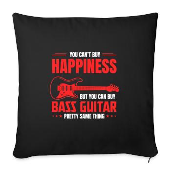 Bassist Tshirt guitarist gift double bass ebass - Sofa pillowcase 17,3'' x 17,3'' (45 x 45 cm) - black - Front