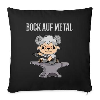 Bock auf Metal - Heavy Metal Bock - Sofakissenbezug 45 x 45 cm - Schwarz - Vorne