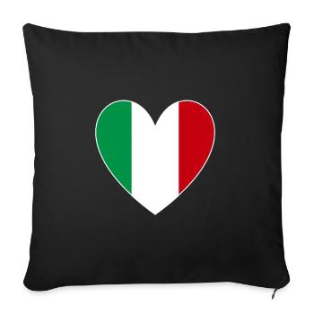 Italy Heart - Sofa pillowcase 17,3'' x 17,3'' (45 x 45 cm) - black - Front