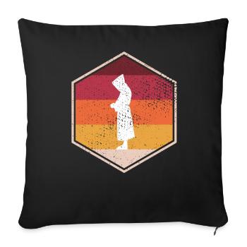 Retro Monk Hexagon Design - Sofakissenbezug 45 x 45 cm - Schwarz - Vorne