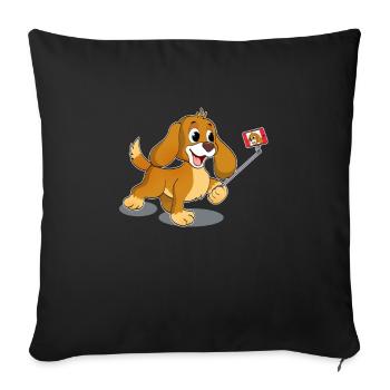 Dog Animal Love Puppy Selfies Good Boy Doggo Gift - Sofa pillowcase 17,3'' x 17,3'' (45 x 45 cm) - black - Front