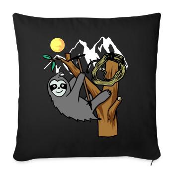 Faultier Wildnis Wildtier sportlich klettern - Sofakissenbezug 45 x 45 cm - Schwarz - Vorne
