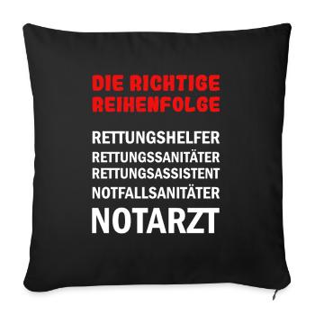 Rettungsdienst Hierarchie - Sofakissenbezug 45 x 45 cm - Schwarz - Vorne