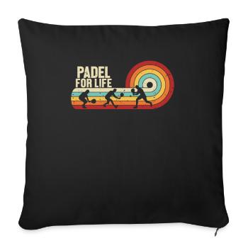 Padel for Life Paddleball Padel Tennis Platform - Sofa pillowcase 17,3'' x 17,3'' (45 x 45 cm) - black - Front