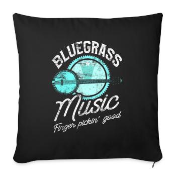 Bluegrass Banjo Gitarrist - Sofakissenbezug 45 x 45 cm - Schwarz - Vorne
