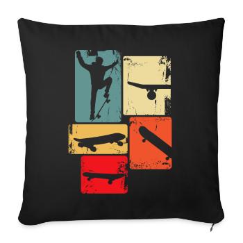 Skater Skateboard Stunt Skater Boys - Sofa pillowcase 17,3'' x 17,3'' (45 x 45 cm) - black - Front