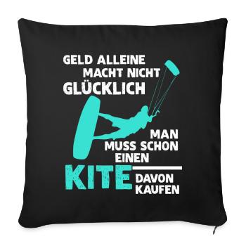 Kiteboarding Kitesurfer Kitesurfing - Sofakissenbezug 45 x 45 cm - Schwarz - Vorne