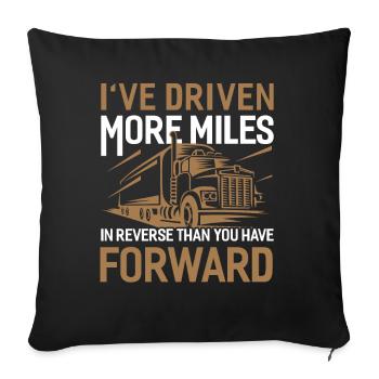 Trucker LKW Fahrer Fernfahrer Brummi Geschenk - Sofakissenbezug 45 x 45 cm - Schwarz - Vorne