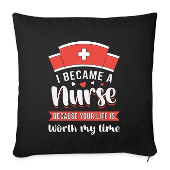 Intensive care sick nurse care nurse - Sofa pillowcase 17,3'' x 17,3'' (45 x 45 cm) - black - Front