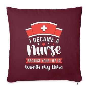 Soins intensifs Infirmières infirmiers - Housse de coussin décorative 45 x 45 cm - bordeaux - Devant