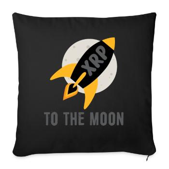 XRP To the Moon XRP Ripple Crypto Cryptocurrency - Sofa pillowcase 17,3'' x 17,3'' (45 x 45 cm) - black - Front
