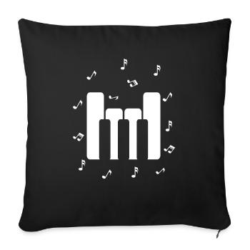 Piano drôle piano - Housse de coussin décorative 45 x 45 cm - noir - Devant