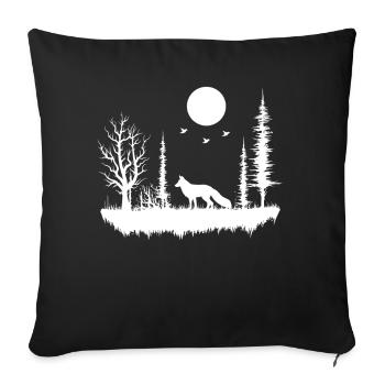 forêt nature nature nature - Housse de coussin décorative 45 x 45 cm - noir - Devant