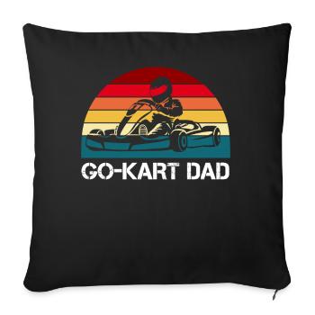Kart kart karting karting papa cadeau - Housse de coussin décorative 45 x 45 cm - noir - Devant